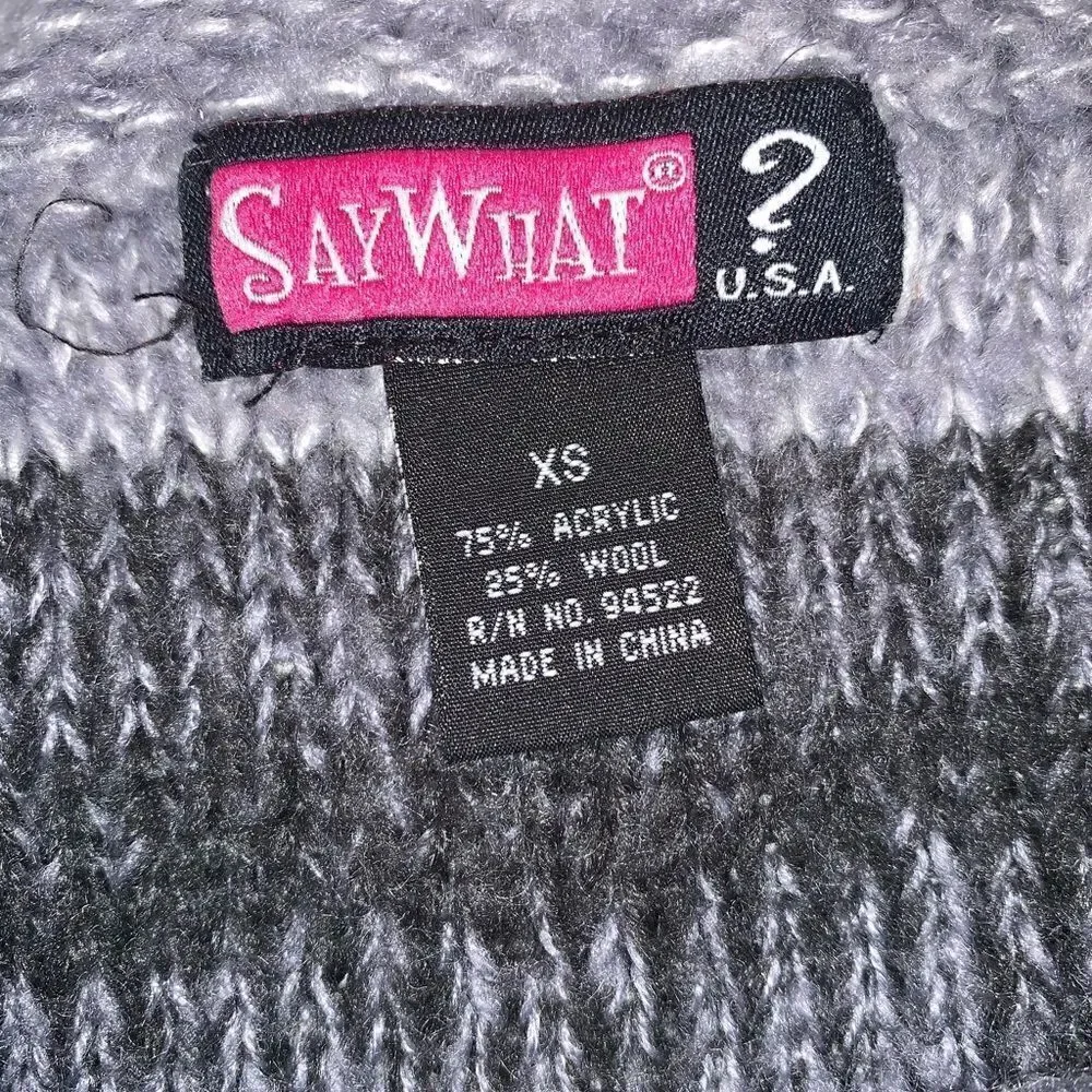 Say what ? Gray Shortsleeve  sweater dress size extra small.